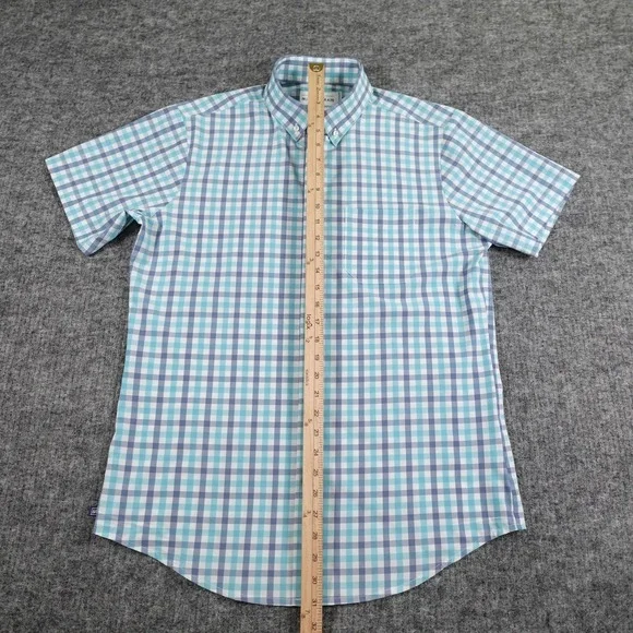 Mizzen+Main Shirt Mens Medium Plaid Leeward Trim Fit Button Down Summer Casual‎ - Picture 6 of 9